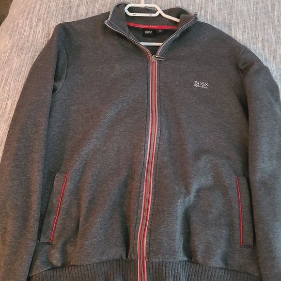 Hugo Boss Grey Full Zip-up Sweater Large L - Picture 2 of 4